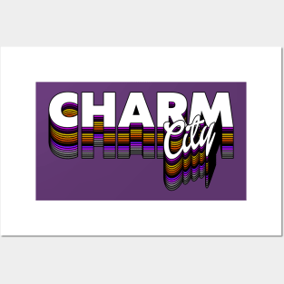 Charm City ))(( Baltimore City Pride Retro Font Posters and Art